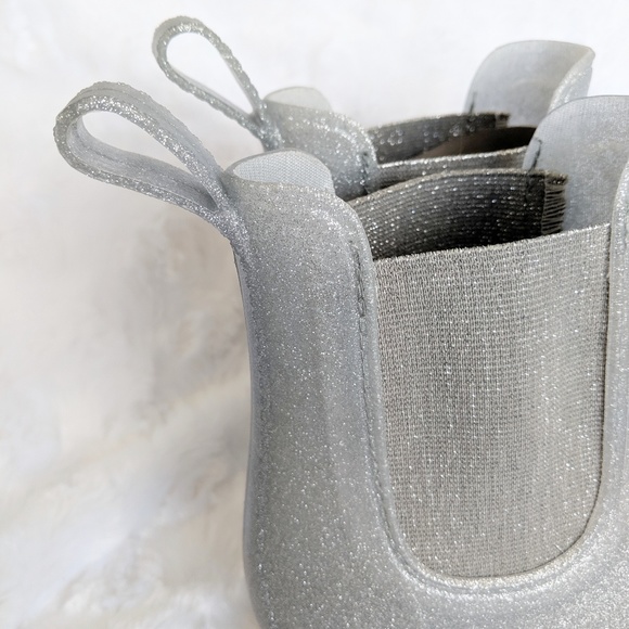 NIB J. Crew Chelsea Rain Boot in Silver Glitter - Picture 8 of 8